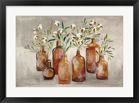 Framed Cotton Still Life I Gray Print