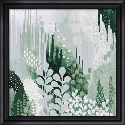 Framed Light Green Forest II Print
