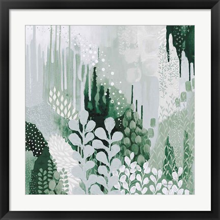 Framed Light Green Forest II Print