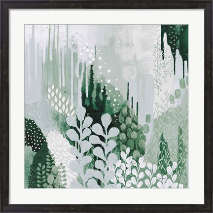 Framed Light Green Forest II Print