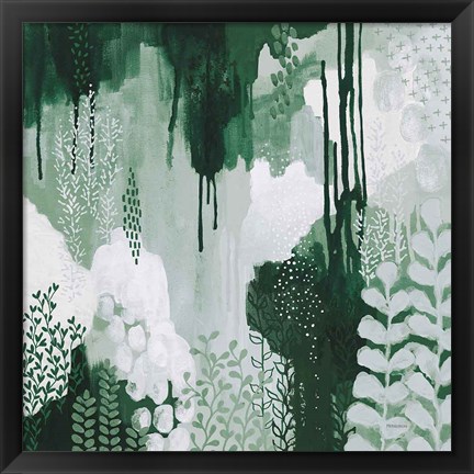 Framed Light Green Forest I Print