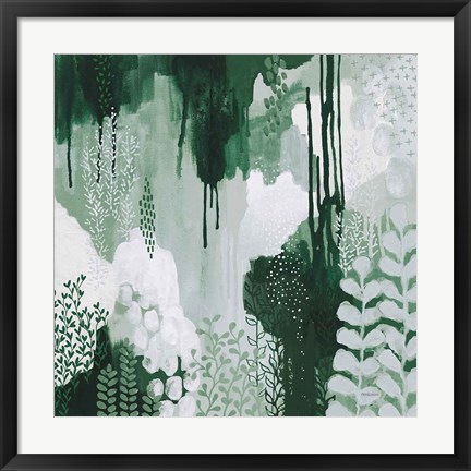 Framed Light Green Forest I Print