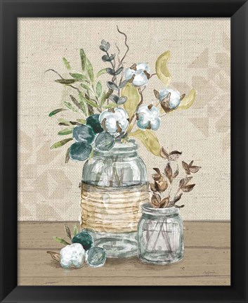 Framed Cotton Bouquet III Print