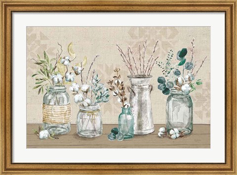 Framed Cotton Bouquet I Print