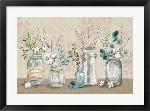 Framed Cotton Bouquet I Print