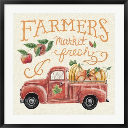 Framed Harvest Chalk VII Linen Print