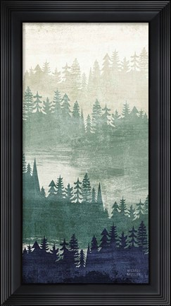 Framed Mountainscape Navy Panel II Print