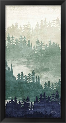 Framed Mountainscape Navy Panel II Print