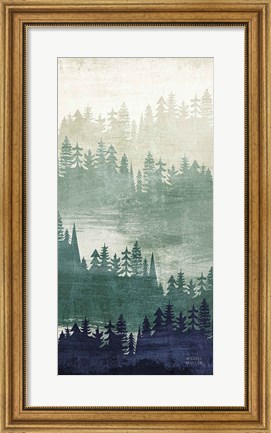 Framed Mountainscape Navy Panel II Print