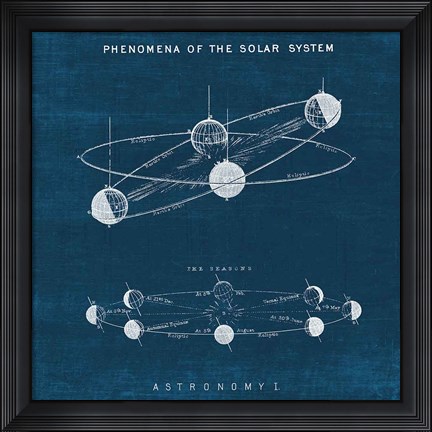 Framed Solar System Blueprint I Print