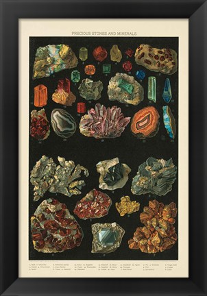 Framed Precious Stones III Print