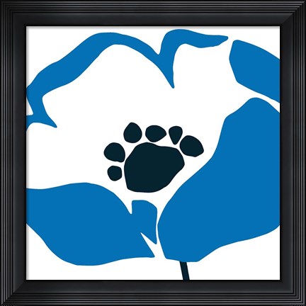 Framed Pop Art Floral II BLue Print