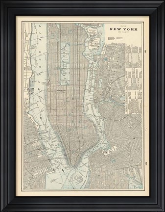 Framed New York City Map Print
