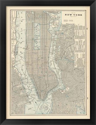 Framed New York City Map Print