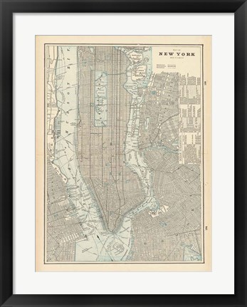 Framed New York City Map Print