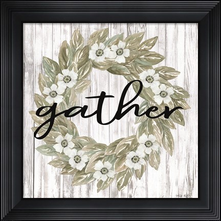 Framed Gather Wreath Print