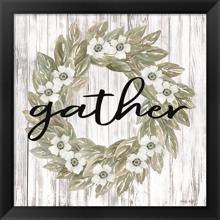 Framed Gather Wreath Print