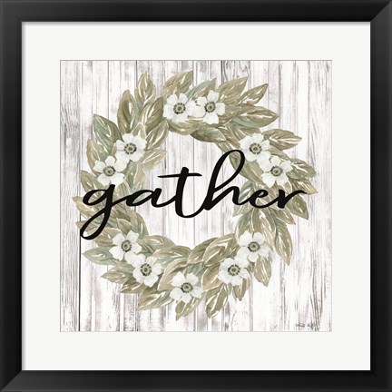 Framed Gather Wreath Print