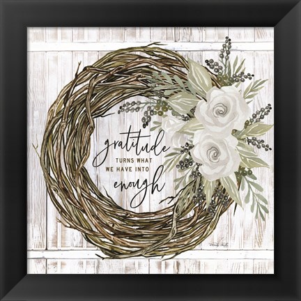 Framed Gratitude Wreath Print