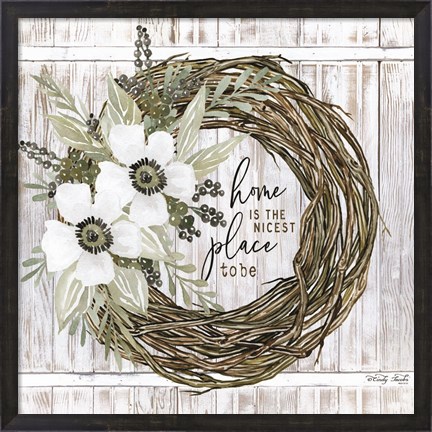 Framed Home is the Nicest Place to Be Wreath Print