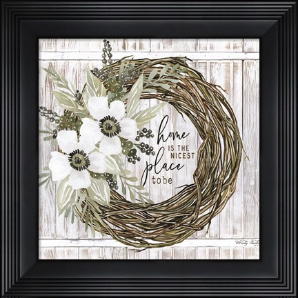 Framed Home is the Nicest Place to Be Wreath Print