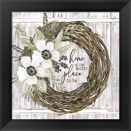 Framed Home is the Nicest Place to Be Wreath Print