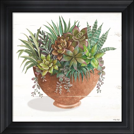 Framed Terracotta Succulents II Print