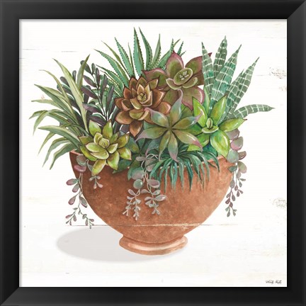 Framed Terracotta Succulents II Print