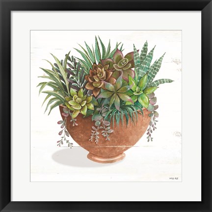 Framed Terracotta Succulents II Print