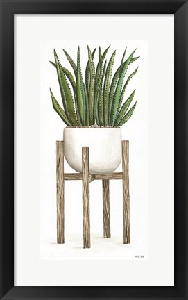 Framed White Pots on Stands II Print