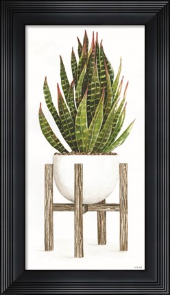 Framed White Pots on Stands IV Print