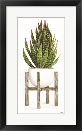 Framed White Pots on Stands IV Print