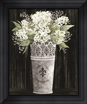 Framed Punched Tin Floral I Print