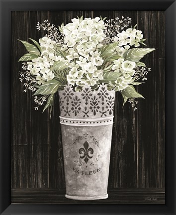 Framed Punched Tin Floral I Print