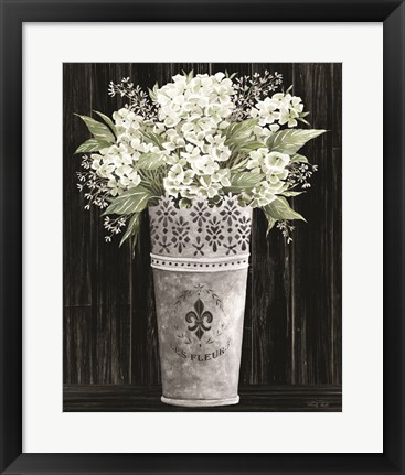 Framed Punched Tin Floral I Print