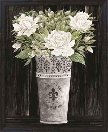 Framed Punched Tin Floral III Print