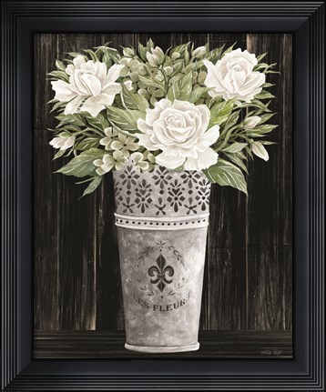 Framed Punched Tin Floral III Print