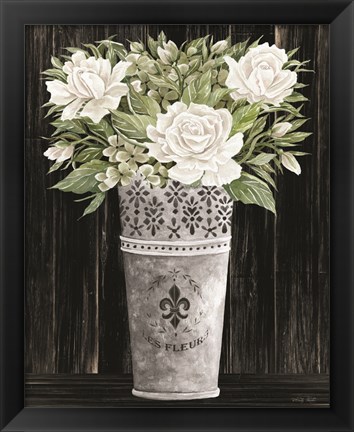 Framed Punched Tin Floral III Print