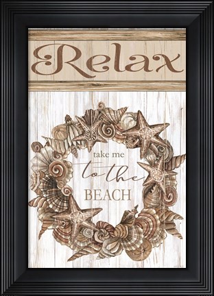 Framed Relax Shell Wreath Print