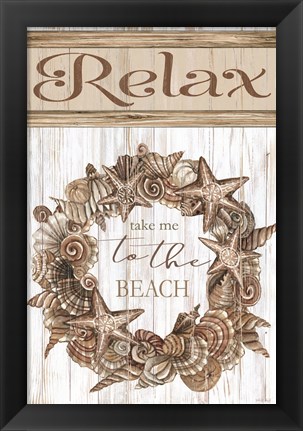 Framed Relax Shell Wreath Print