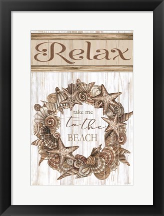 Framed Relax Shell Wreath Print