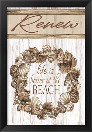 Framed Renew Shell Wreath Print