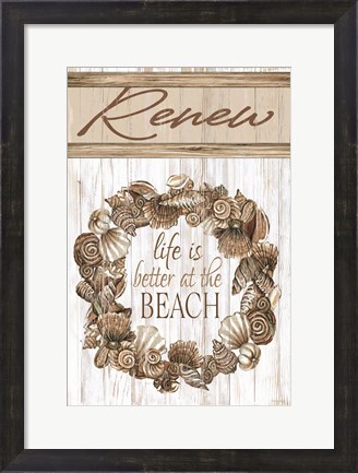 Framed Renew Shell Wreath Print