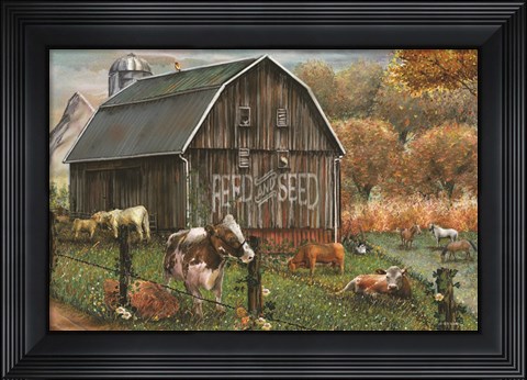 Framed Feed and Seed Farm Print