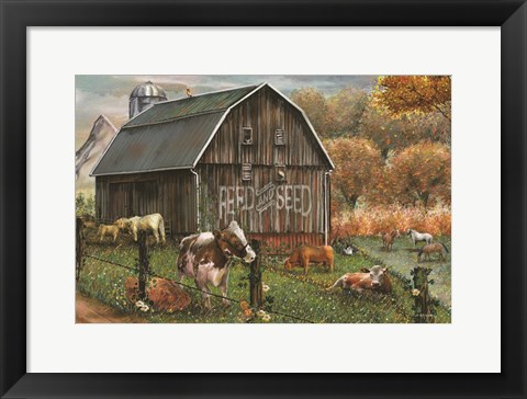 Framed Feed and Seed Farm Print