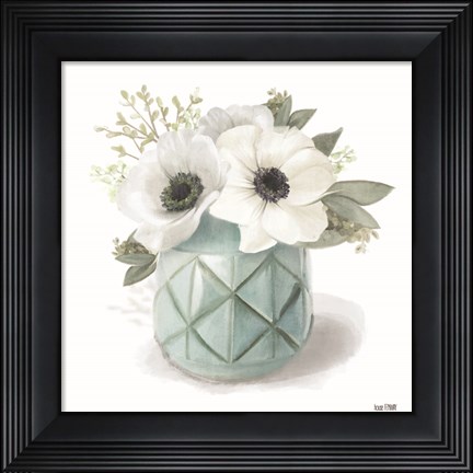 Framed Winter Anemones - Blue Print