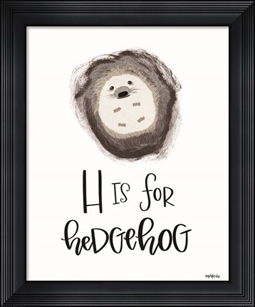 Framed H is for Hedgehog Print