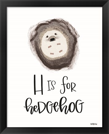 Framed H is for Hedgehog Print