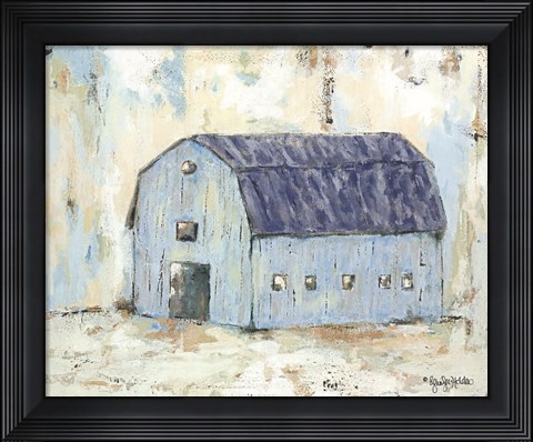 Framed Blue Barnyard Print