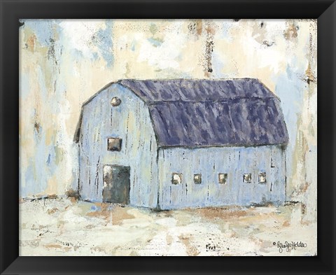 Framed Blue Barnyard Print